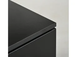 Móvel de TV moderno preto com 4 portas - prateleira ajustável - Preto 175 x 38 x 56 cm