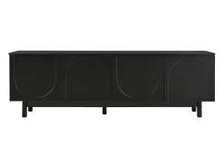 Móvel de TV moderno preto com 4 portas - prateleira ajustável - Preto 175 x 38 x 56 cm