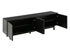 Móvel de TV moderno preto com 4 portas - prateleira ajustável - Preto 175 x 38 x 56 cm