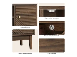 Móvel de TV moderno 110x40x48 cm - com espaço de armazenamento, para sala de estar, quarto, nogueira