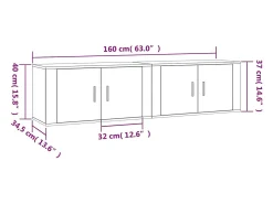 Móvel de TV multimídia para parede prateleira para TV aparador para TV para sala de jantar sala de estar quarto 2 peças Sonoma 80 x 34,5 x 40 cm cinza 02_0029018