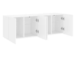 Móvel de TV multimídia para parede prateleira para TV aparador para TV para sala de jantar sala de estar quarto 2 peças 60 x 30 x 41 cm branco 02_0028927