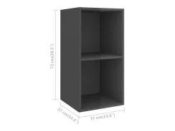 Móvel de TV multimídia para parede prateleira para TV aparador para TV sala de jantar sala de estar quarto 4 peças madeira engenheirada brilhante cinza 02_0029070