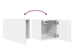 Móvel de TV multimídia para parede prateleira para TV aparador para TV para sala de jantar sala de estar quarto 2 peças 30,5 x 30 x 30 cm branco 02_0028902