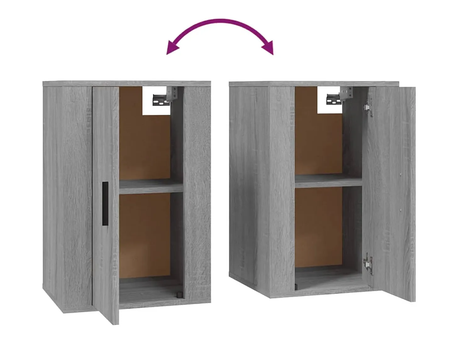 Móvel de TV multimídia para parede prateleira para TV aparador para TV para sala de jantar sala de estar quarto 2 peças Sonoma 40 x 34,5 x 60 cm cinza 02_0029014