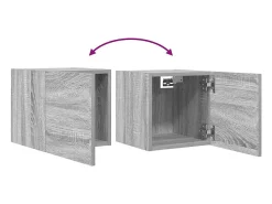 Móvel de TV multimídia para parede prateleira para TV aparador armário para TV sala de jantar sala de estar quarto 4 peças Sonoma 30,5 x 30 x 30 cm cinza 02_0029088
