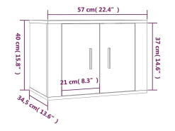 Móvel de TV multimídia para parede prateleira para TV aparador para TV para sala de jantar sala de estar quarto 2 peças Sonoma 57 x 34,5 x 40 cm cinza 02_0029015