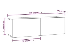 Móvel de TV multimídia para parede prateleira para TV aparador para TV para sala de jantar sala de estar quarto 4 peças 100 x 30 x 30 cm branco 02_0029052
