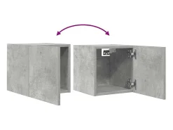 Móvel de TV multimídia para parede prateleira para TV aparador para TV para sala de jantar sala de estar quarto 2 peças 30,5 x 30 x 30 cm cinza 02_0028904