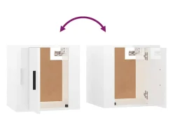 Móvel de TV multimídia para parede prateleira para TV armário para TV sala de jantar sala de estar quarto 2 peças brilhante 40 x 34,5 x 40 cm branco 02_0028947