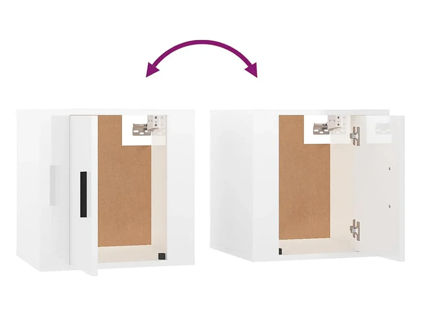 Móvel de TV multimídia para parede prateleira para TV armário para TV sala de jantar sala de estar quarto 2 peças brilhante 40 x 34,5 x 40 cm branco 02_0028947