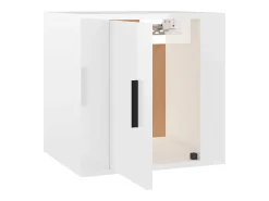 Móvel de TV multimídia para parede prateleira para TV armário para TV sala de jantar sala de estar quarto 2 peças brilhante 40 x 34,5 x 40 cm branco 02_0028947