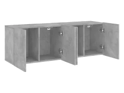 Móvel de TV multimídia para parede prateleira para TV aparador para TV para sala de jantar sala de estar quarto 2 peças 60 x 30 x 41 cm cinza 02_0028928