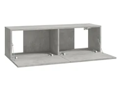 Móvel de TV multimídia para parede prateleira para TV aparador para TV para sala de jantar sala de estar quarto 4 peças 100 x 30 x 30 cm cinza 02_0029053