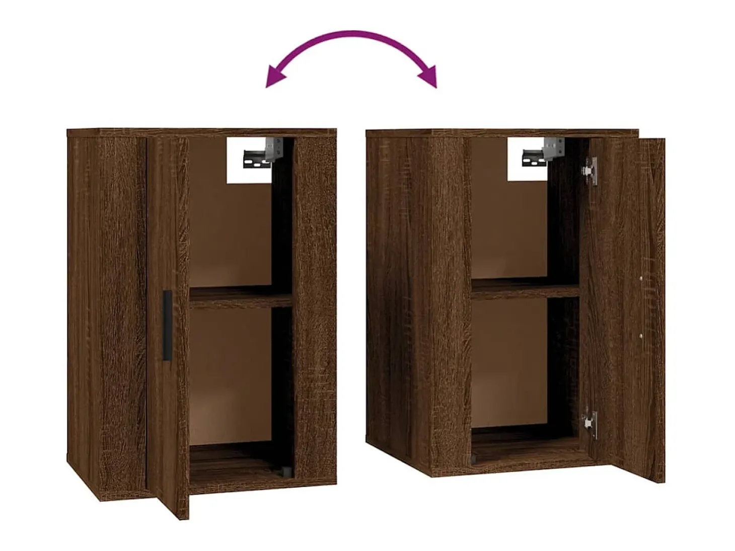 Móvel de TV multimídia para parede prateleira para TV aparador para TV para sala de jantar sala de estar quarto 2 peças carvalho 40 x 34,5 x 60 cm marrom 02_0028968