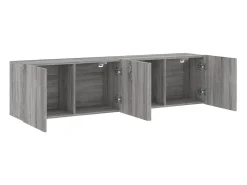 Móvel de TV multimídia para parede prateleira para TV armário para TV sala de jantar sala de estar quarto 2 peças Sonoma 80 x 30 x 41 cm cinza 02_0029017