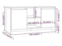 Móvel de TV multimídia prateleira de televisão televisão buffet sala de jantar sala de estar quarto 102 x 37,5 x 52,5 cm madeira trabalhada branca 02_0025610