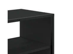 Móvel de TV multimídia prateleira de televisão televisão buffet sala de jantar sala de estar quarto 100 x 31 x 39,5 cm madeira trabalhada e metal preto 02_0025440
