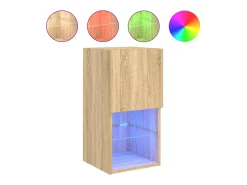 Móvel de TV multimídia prateleira de TV aparador de TV sala de jantar sala de estar quarto com luzes LED 2 peças carvalho Sonoma 305 x 30 x 60 cm marrom 02_0028873