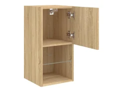 Móvel de TV multimídia prateleira de TV aparador de TV sala de jantar sala de estar quarto com luzes LED 2 peças carvalho Sonoma 305 x 30 x 60 cm marrom 02_0028873