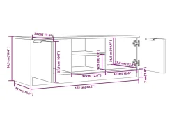 Móvel de TV multimídia prateleira de televisão televisão buffet sala de jantar sala de estar quarto 102 x 35 x 36,5 cm madeira trabalhada cinza 02_0025565