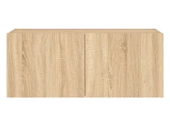 Móvel de TV multimídia prateleira de TV aparador de TV sala de jantar sala de estar quarto parede com luzes LED carvalho sonoma 100 x 35 x 41 cm marrom 02_0028005