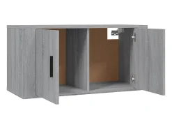 Móvel de TV multimídia prateleira de TV aparador de TV sala de jantar sala de estar quarto suspenso sonoma 80 x 345 x 40 cm cinza 02_0028193