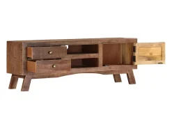 Móvel de TV multimídia prateleira de televisão televisão buffet sala de jantar sala de estar quarto 110 x 30 x 40 cm madeira de mangueira crua marrom 02_0025717