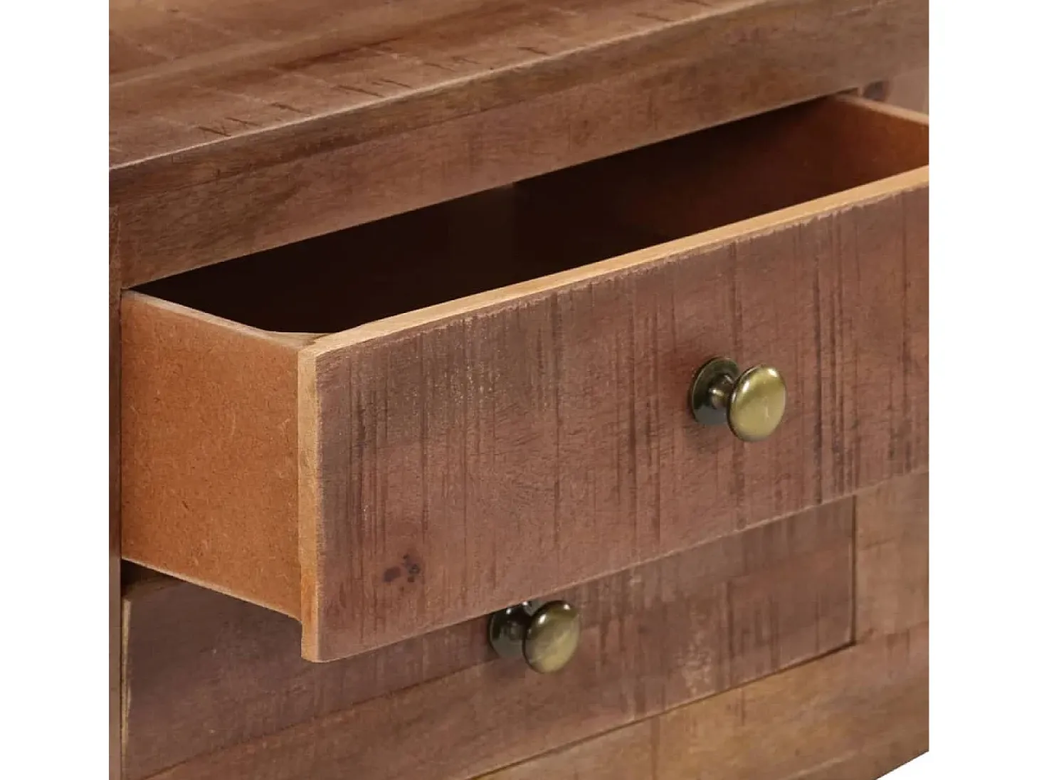 Móvel de TV multimídia prateleira de televisão televisão buffet sala de jantar sala de estar quarto 110 x 30 x 40 cm madeira de mangueira crua marrom 02_0025717