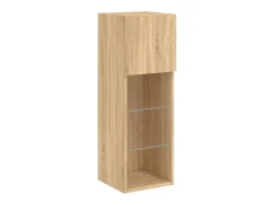 Móvel de TV multimídia prateleira de TV aparador de TV sala de jantar sala de estar quarto com luzes LED 2 peças carvalho Sonoma 305 x 30 x 90 cm marrom 02_0028874