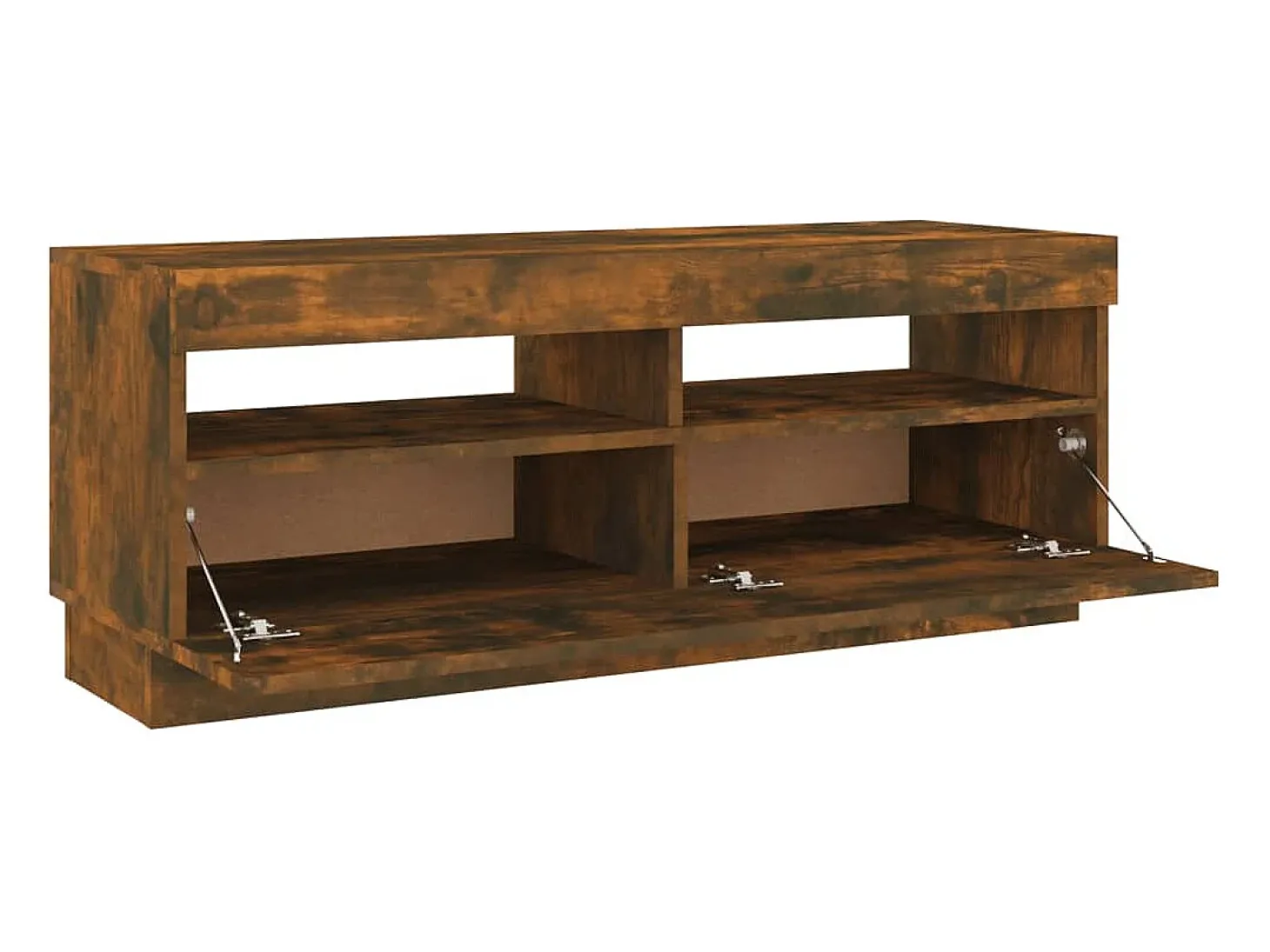 Móvel de TV multimídia prateleira de televisão televisão buffet sala de jantar sala de estar quarto com luzes LED carvalho fumê 100 x 35 x 40 cm marrom 02_0026712