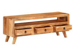 Móvel de TV multimídia prateleira de televisão televisão buffet sala de jantar sala de estar quarto 110 x 30 x 40 cm madeira de acácia maciça marrom 02_0025714