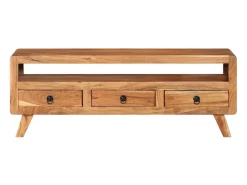 Móvel de TV multimídia prateleira de televisão televisão buffet sala de jantar sala de estar quarto 110 x 30 x 40 cm madeira de acácia maciça marrom 02_0025714