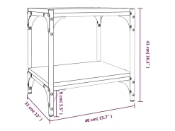 Móvel de TV multimídia prateleira de televisão televisão buffet sala de jantar sala de estar quarto 40 x 33 x 41 cm madeira trabalhada e aço preto 02_0026127