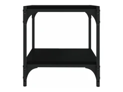 Móvel de TV multimídia prateleira de televisão televisão buffet sala de jantar sala de estar quarto 40 x 33 x 41 cm madeira trabalhada e aço preto 02_0026127