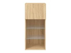 Móvel de TV multimídia Prateleira de TV aparador de TV sala de jantar sala de estar quarto com luzes LED 2 peças Carvalho Sonoma 405 x 30 x 90 cm marrom 02_0028876