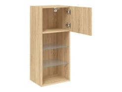 Móvel de TV multimídia Prateleira de TV aparador de TV sala de jantar sala de estar quarto com luzes LED 2 peças Carvalho Sonoma 405 x 30 x 90 cm marrom 02_0028876