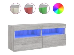 Móvel de TV multimídia prateleira de TV aparador de TV sala de jantar sala de estar quarto parede com luzes LED sonoma 100 x 30 x 40 cm cinza 02_0028032