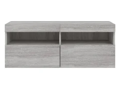 Móvel de TV multimídia prateleira de TV aparador de TV sala de jantar sala de estar quarto parede com luzes LED sonoma 100 x 30 x 40 cm cinza 02_0028032