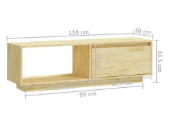 Móvel de TV multimídia prateleira de televisão televisão buffet sala de jantar sala de estar quarto 110 x 30 x 33,5 cm madeira maciça de pinho marrom 02_0025706