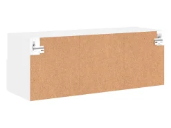 Móvel de TV multimídia prateleira de TV aparador de TV sala de jantar sala de estar quarto montado na parede 80 x 30 x 30 cm madeira de engenharia branca 02_0027799