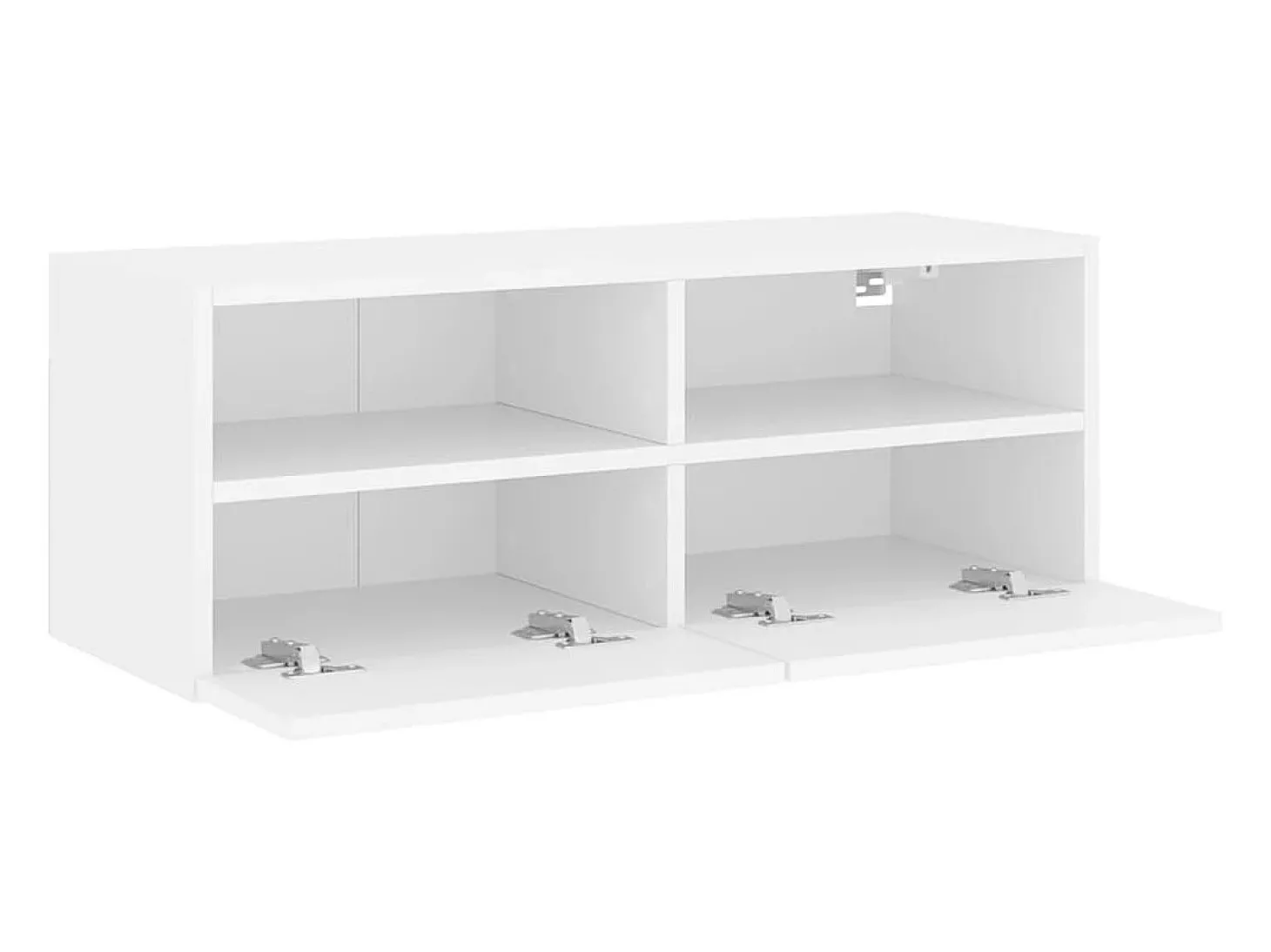 Móvel de TV multimídia prateleira de TV aparador de TV sala de jantar sala de estar quarto montado na parede 80 x 30 x 30 cm madeira de engenharia branca 02_0027799