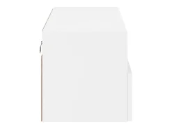 Móvel de TV multimídia prateleira de TV aparador de TV sala de jantar sala de estar quarto montado na parede 80 x 30 x 30 cm madeira de engenharia branca 02_0027799