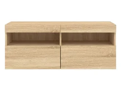 Móvel de TV multimídia prateleira de TV aparador de TV sala de jantar sala de estar quarto parede com luzes LED carvalho sonoma 100 x 30 x 40 cm marrom 02_0027999
