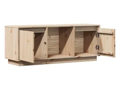 Móvel de TV multimídia prateleira de televisão televisão buffet sala de jantar sala de estar quarto 110,5 x 35 x 44 cm madeira maciça de pinho marrom 02_0025776