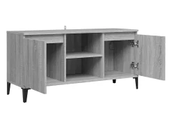 Móvel de TV multimídia prateleira de televisão televisão buffet sala de jantar sala de estar quarto com pés de metal Sonoma 103,5 x 35 x 50 cm cinza 02_0026879