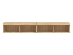 Móvel de TV multimídia Prateleira de TV Aparador de TV Sala de jantar Sala de estar Quarto com luzes LED 2 peças Carvalho Sonoma 100 x 30 x 30 cm marrom 02_0028871