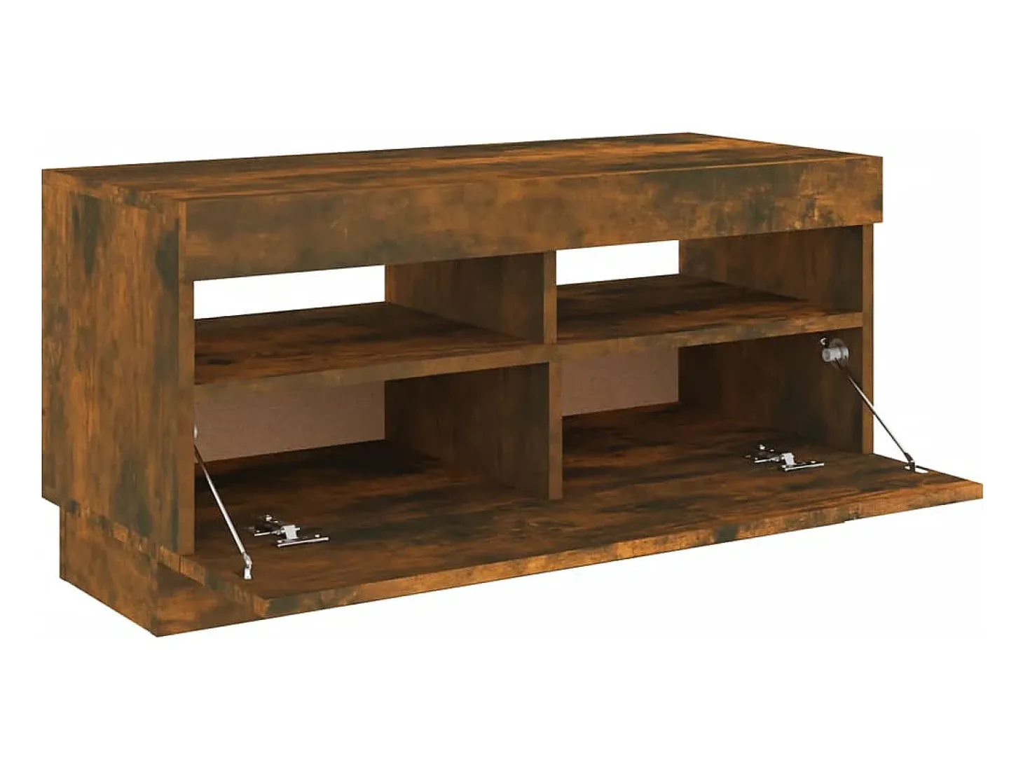 Móvel de TV multimídia prateleira de televisão televisão buffet sala de jantar sala de estar quarto com luzes LED carvalho fumê 80 x 35 x 40 cm marrom 02_0026747