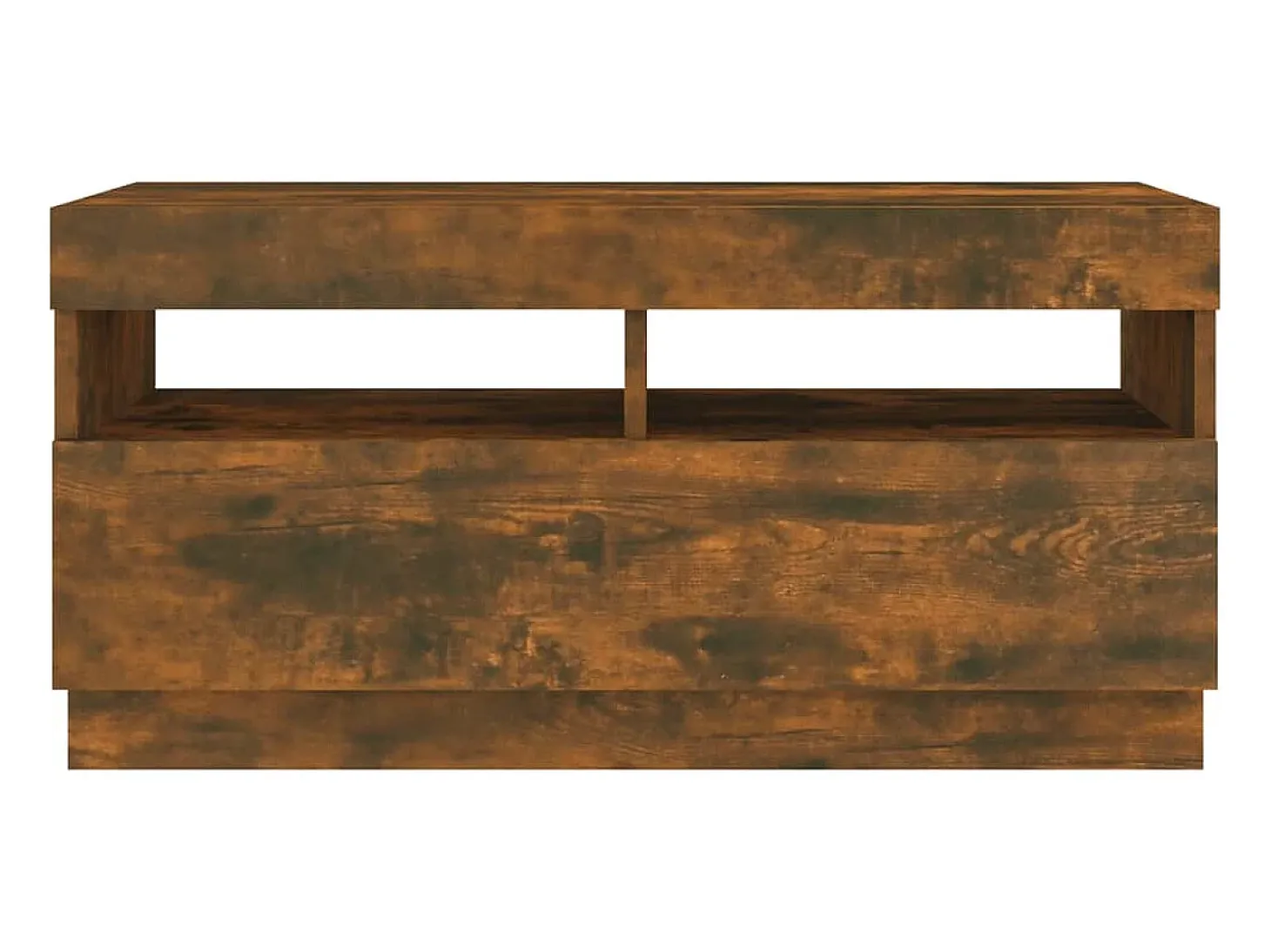 Móvel de TV multimídia prateleira de televisão televisão buffet sala de jantar sala de estar quarto com luzes LED carvalho fumê 80 x 35 x 40 cm marrom 02_0026747