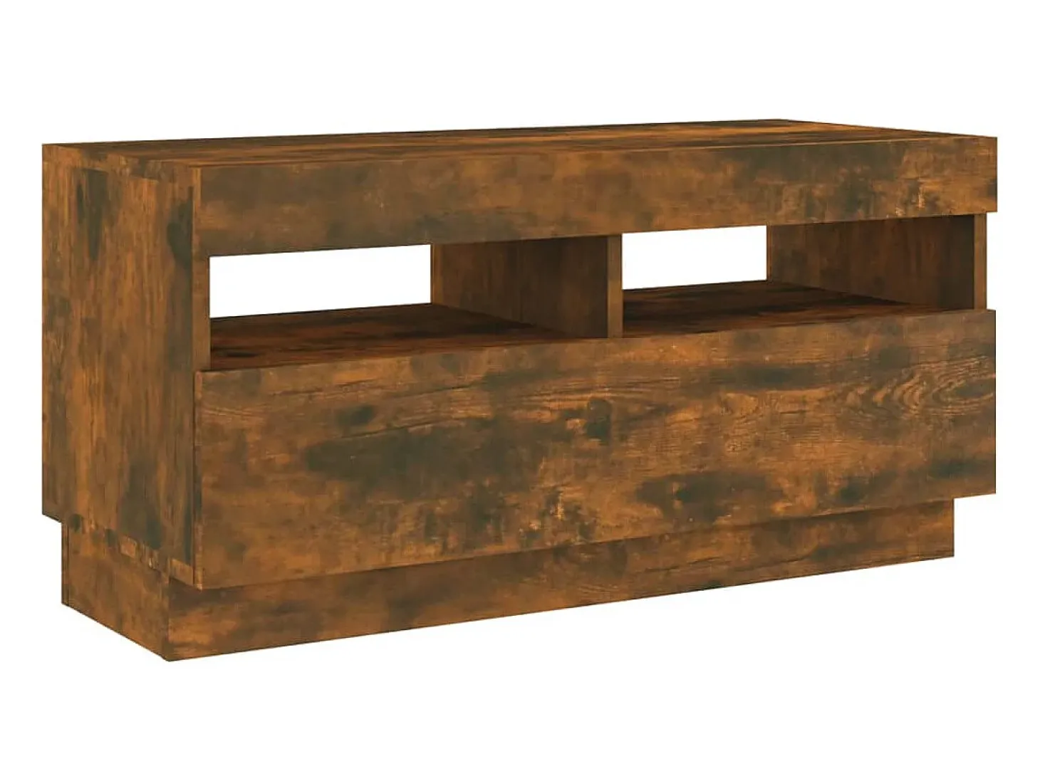 Móvel de TV multimídia prateleira de televisão televisão buffet sala de jantar sala de estar quarto com luzes LED carvalho fumê 80 x 35 x 40 cm marrom 02_0026747